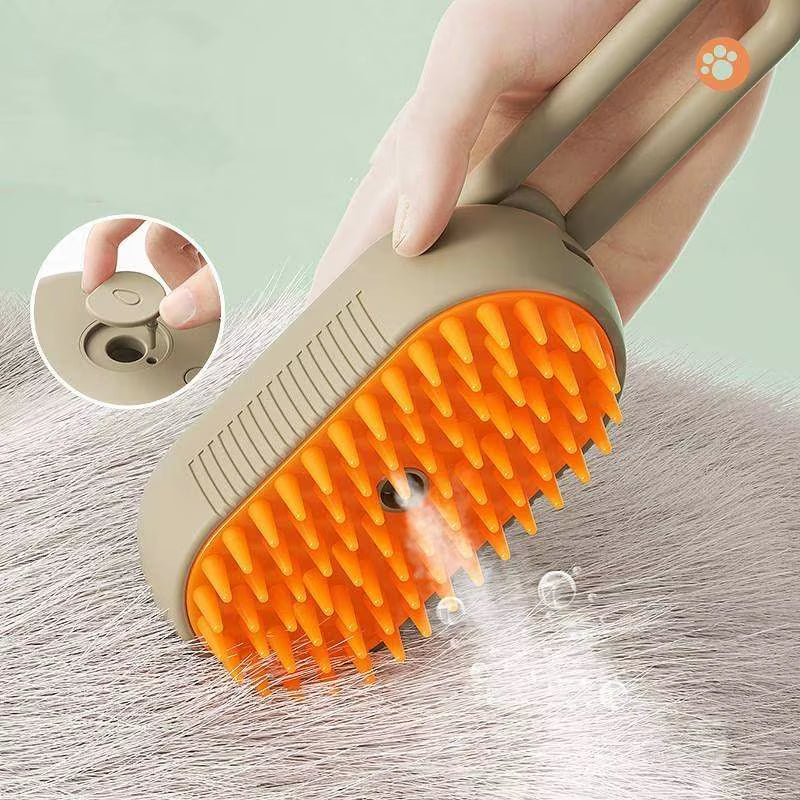 3-In-1 Pet Cat Steamy Brush Massage Spray Steam Mist Spray Dog Grooming Steam Pet Brush