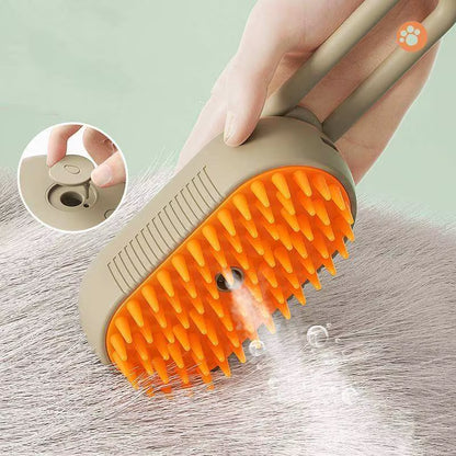 3-In-1 Pet Cat Steamy Brush Massage Spray Steam Mist Spray Dog Grooming Steam Pet Brush