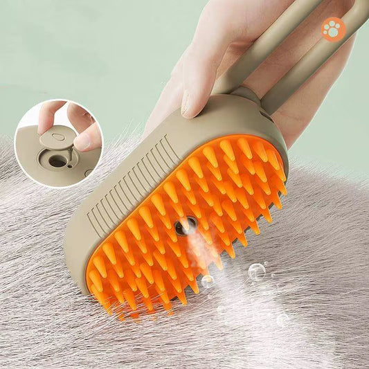 3-In-1 Pet Cat Steamy Brush Massage Spray Steam Mist Spray Dog Grooming Steam Pet Brush